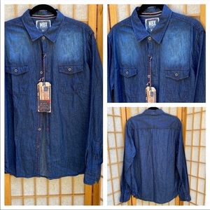 NWT MBX Denim Wear Slim Fit Shirt SZ M